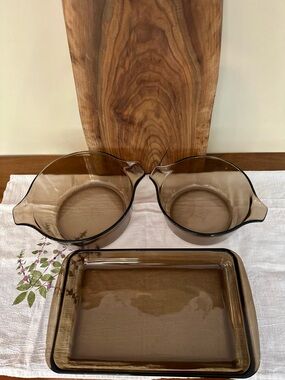 Pyrex Corning Ware Amber Casserole Dishes